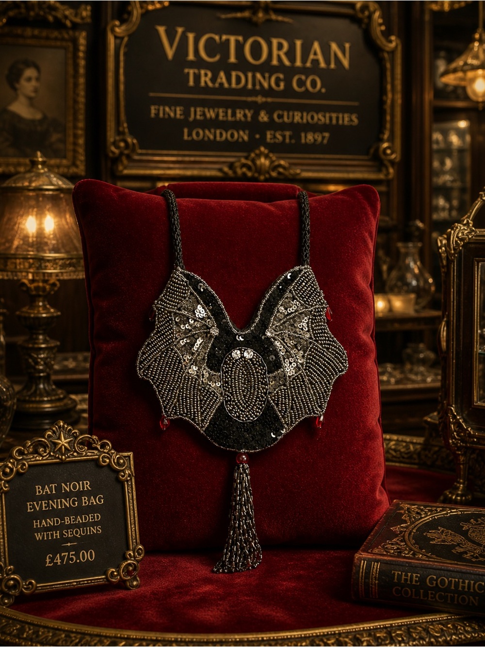 Extremely Rare Victorian Trading Co Bat Noir Evening Bag 🦇 Limited piece